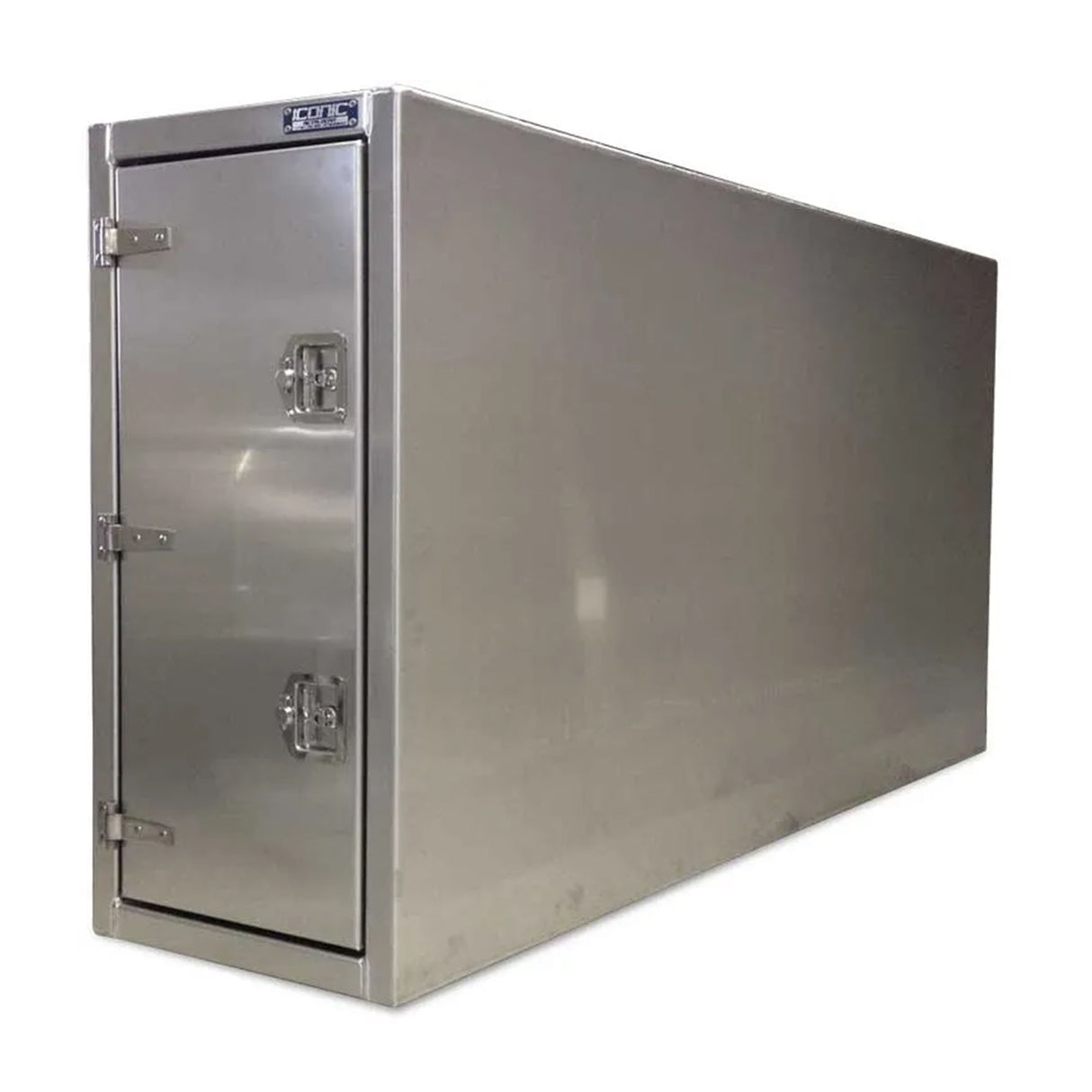 Cross Box Single Swing Side Door Aluminum Smooth with Stainless Steel T-Handles 24" Width x 36" Height x 87.5" Depth