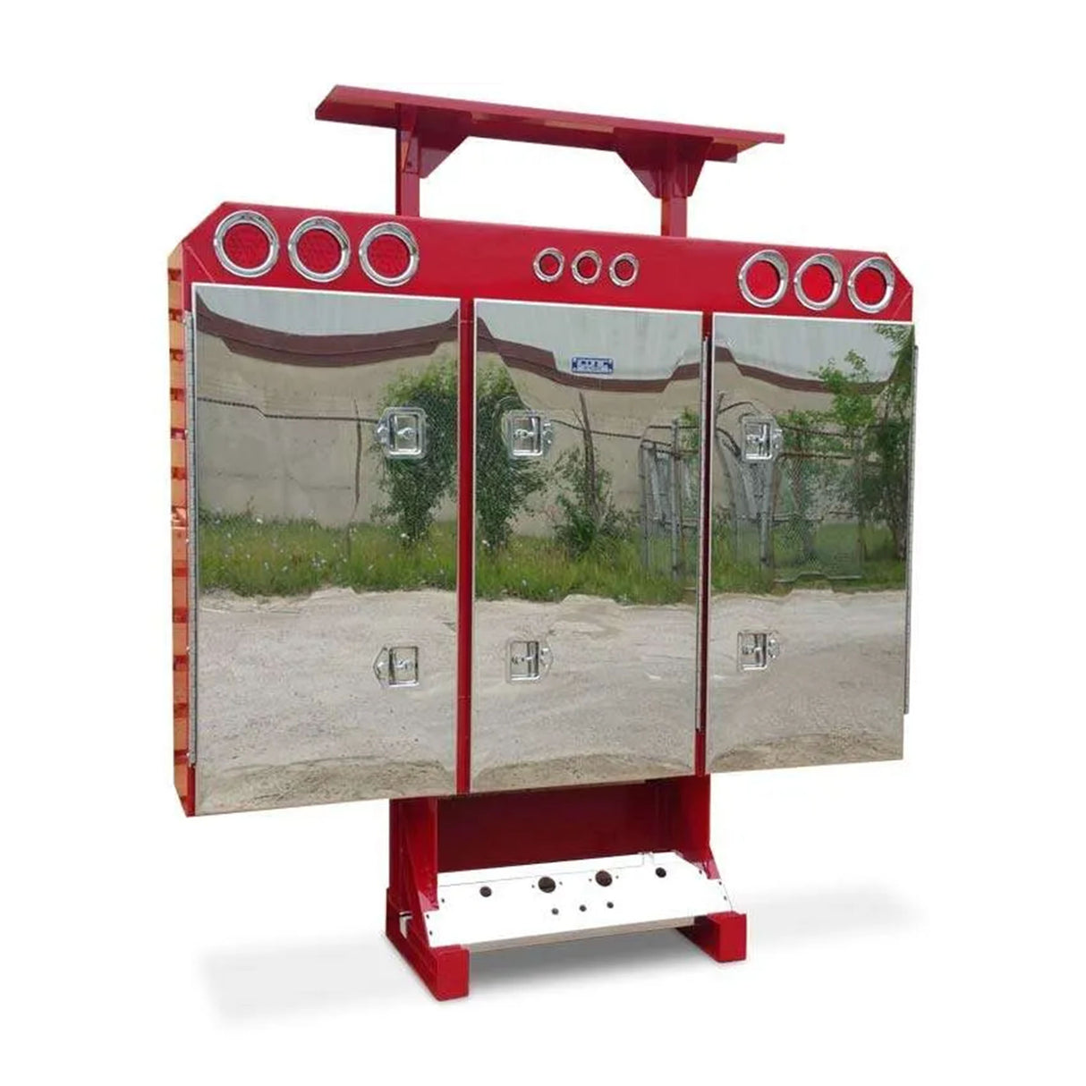 Cab Rack Enclosed with 3 Stainless Steel Mirror Doors Aluminum 2 Chain Hangers, 1 Shelf x 76" Width x 64" Height x 12" Depth