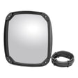 Mirror Head Convex Heated Aerodynamic 8" x 8-1/2" Black Plastic