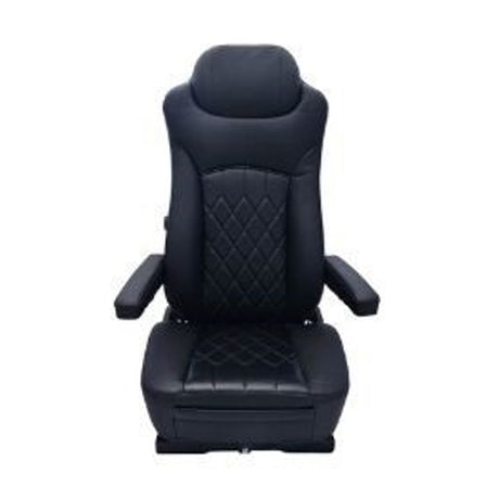 Universal High Back Faux Leather Black, Dual Recline Levers, Arm Rests, Manual Lumbar Support, Front Pocket 65352 